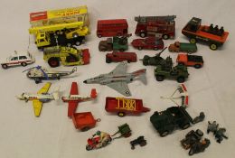 Selection of die-cast vehicles including Dinky, Britains, Triang (play-worn)