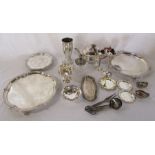 Various silver plate inc trays, bowls, teapot etc