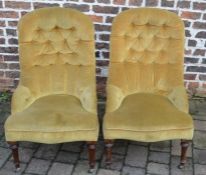 Pair button back nursing chairs