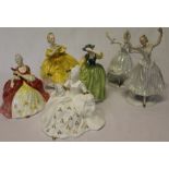 4 Royal Doulton figurines Antoinette HN2326, Buttercup HN2309 The Last Waltz HN2315 Wistful