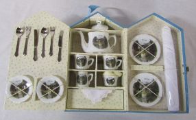 Reutter Prozellan Germany Beatrix Potter 'Hill Top' miniature picnic set / collectors tea set