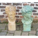 2 plaster classical busts