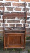 Victorian oak smoker's wall cabinet Ht 78cm W 34cm