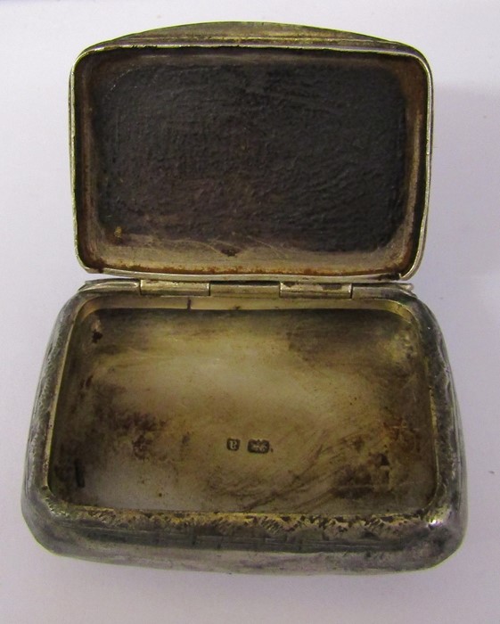 Victorian silver snuff box London 1896 weight 1.01 ozt - Image 2 of 3