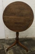 19th century oak tilt top tripod table