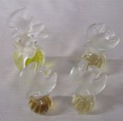 Four Lalique display / dummy factice perfume bottles in the form of doves, signed to base H 11, 9