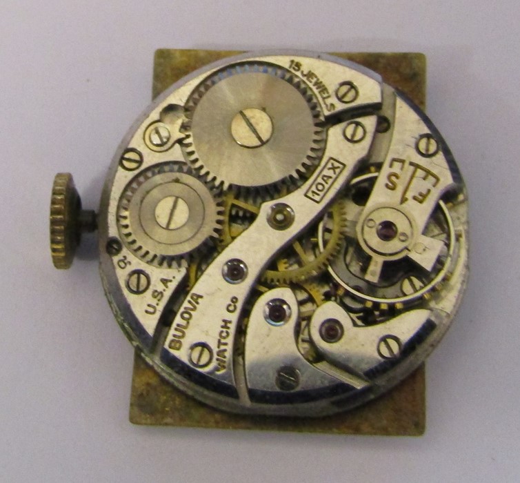 Vintage Bulova 15 jewels gold plated wristwatch (Bulova Watch Co USA) with leather strap - Image 3 of 3