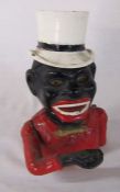 Cast metal money box 'Jolly Nigger Bank'