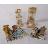 4 Peter Fagan pottery figures inc teddy bears and cats