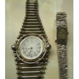 Silver Accurist 17 jewel ladies wristwatch London 1978 total weight 1.23 ozt and a modern white
