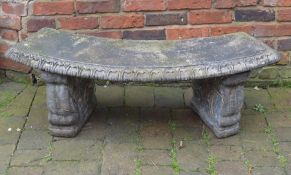 Semi-circular stone effect garden seat