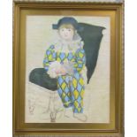 Framed print "Paul as harlequin" after Picasso 54 cm x 65 cm (size including frame)