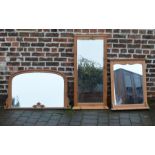 3 pine wall mirrors
