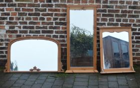 3 pine wall mirrors