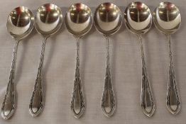 Set of 6 silver soup spoons Sheffield 1917 13.14ozt