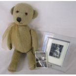 Vintage jointed teddy bear c.1951 H 37 cm