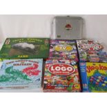 Various board games inc Logo, Hooked and Great Western Railway game together with Jurassic Park