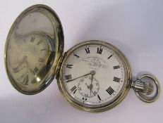 Thomas Russell & Son Liverpool full hunter pocket watch with silver plated Elgin case no 41730