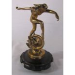 Polished bronze Art Deco car mascot H 20 cm