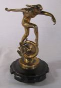 Polished bronze Art Deco car mascot H 20 cm