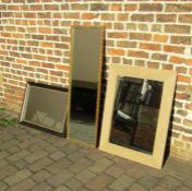 Gilt framed mirror & 2 other mirrors