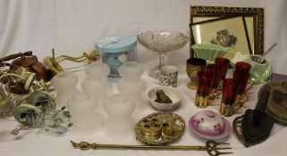 Selection of mixed ceramics, light fittings and shades etc.