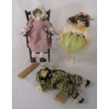2 dolls inc Leonardo Collection, miniature chair and puppet