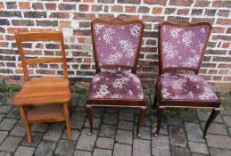 2 drop seat dining chairs & metamorphic library steps / chair