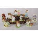 10 Beswick Beatrix Potter figurines inc Mrs Tiggy Winkle, Miss Moppet, Timmy Willie, Bibby and