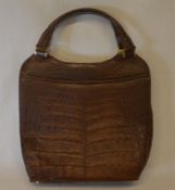 Vintage crocodile skin handbag