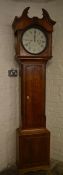 18th/19th century 30hour long case clock in an oak case, painted dial marked 'Sheffield' with