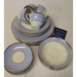 Doulton blue, white and gilt 4 place setting