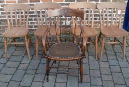 4 modern kitchen chairs & a bentwood chair