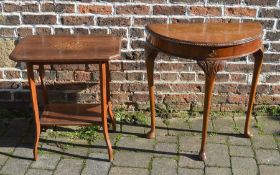 Edwardian occasional table and demi lune table (loose top)