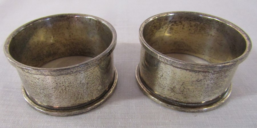 Pair of silver napkin rings Birmingham 1922 weight 1.12 ozt