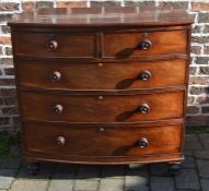 WITHDRAWN #### Victorian bow fronted chest of drawers with turned wooden handles & legs