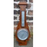 Small Art Deco aneroid wall barometer Ht 57cm