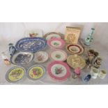 Various ceramics and glassware inc Mdina, Noritaki, Moira and Worcester