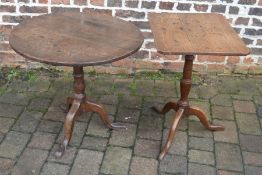 2 Georgian oak tilt top tables
