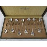 Cased set of 12 Dutch silver teaspoons weight 2.27 ozt