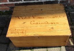 Pine box inscribed with 'Tidd Emerson & Co Gainsboro'