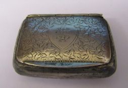 Victorian silver snuff box London 1896 weight 1.01 ozt
