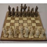 Large plaster chess set