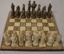 Large plaster chess set