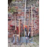Selection of garden tools and hand tools