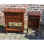 Bedside cabinet and small table with drawers