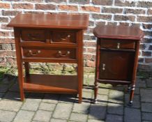 Bedside cabinet and small table with drawers