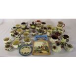 Quantity of Cottage ware / Torquay ware pottery together with book and plaque