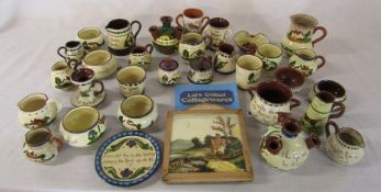 Quantity of Cottage ware / Torquay ware pottery together with book and plaque