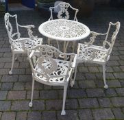 Cast alloy patio table & 4 chairs